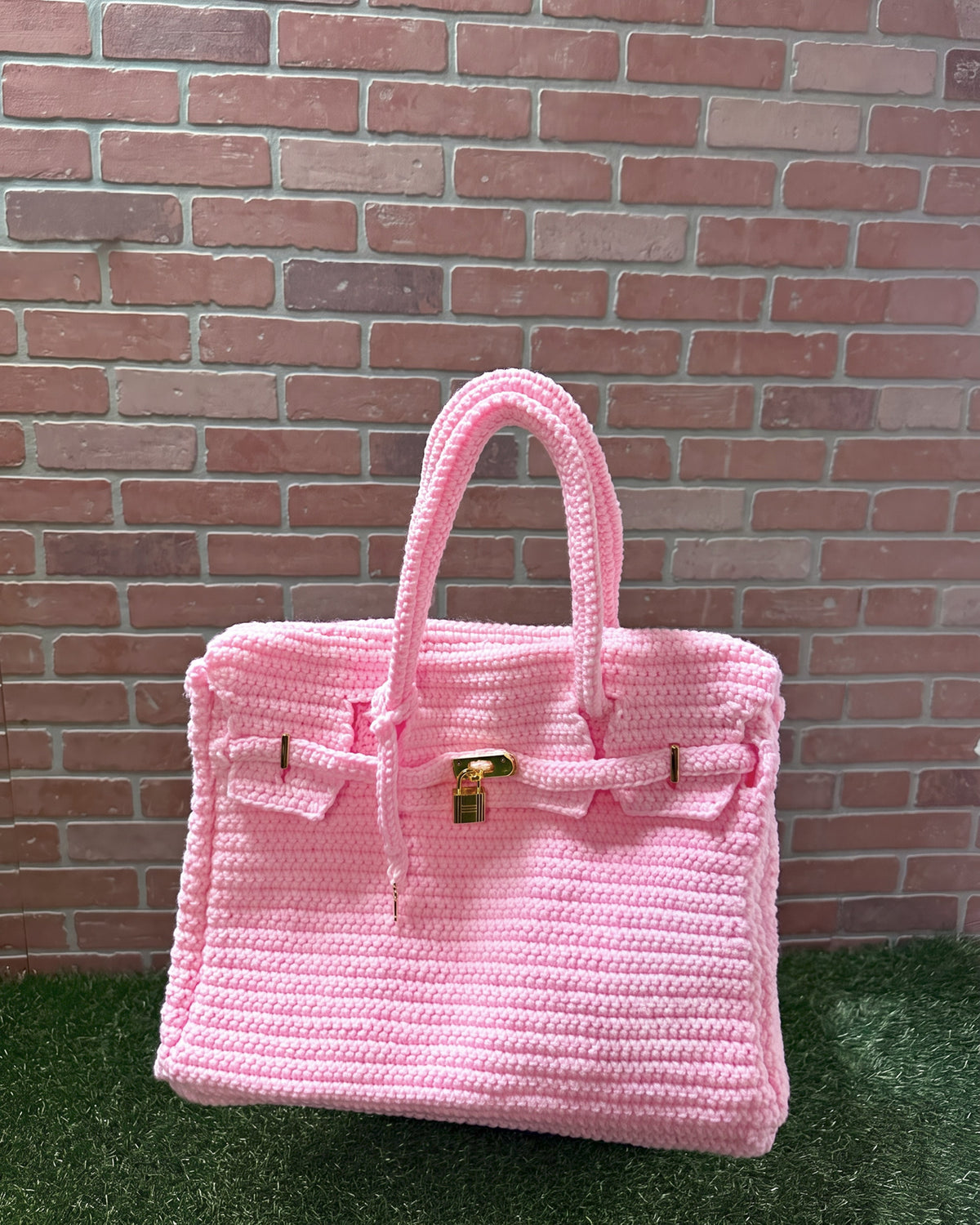 The Pink Luxe Birkin 35 Inspired Crochet Bag
