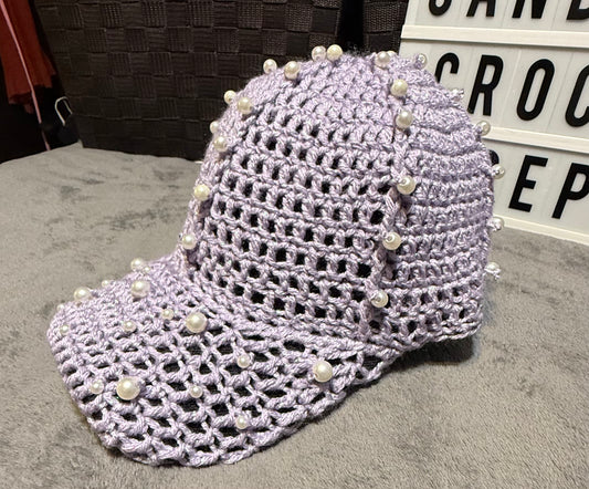 Crochet Cap W/Pearls