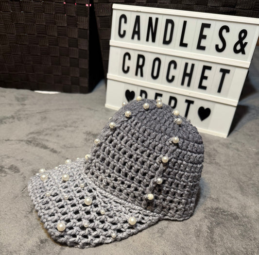 Crochet Cap W/Pearls
