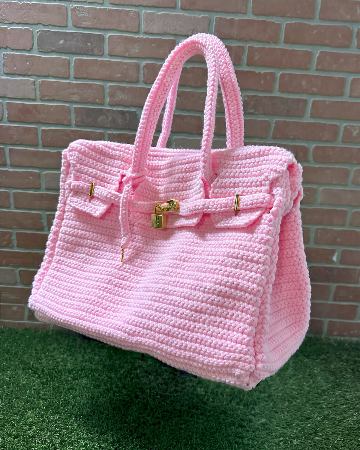 The Pink Luxe Birkin 35 Inspired Crochet Bag
