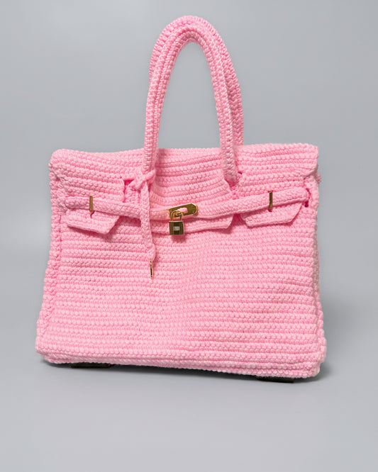 The Pink Luxe Birkin 35 Inspired Crochet Bag