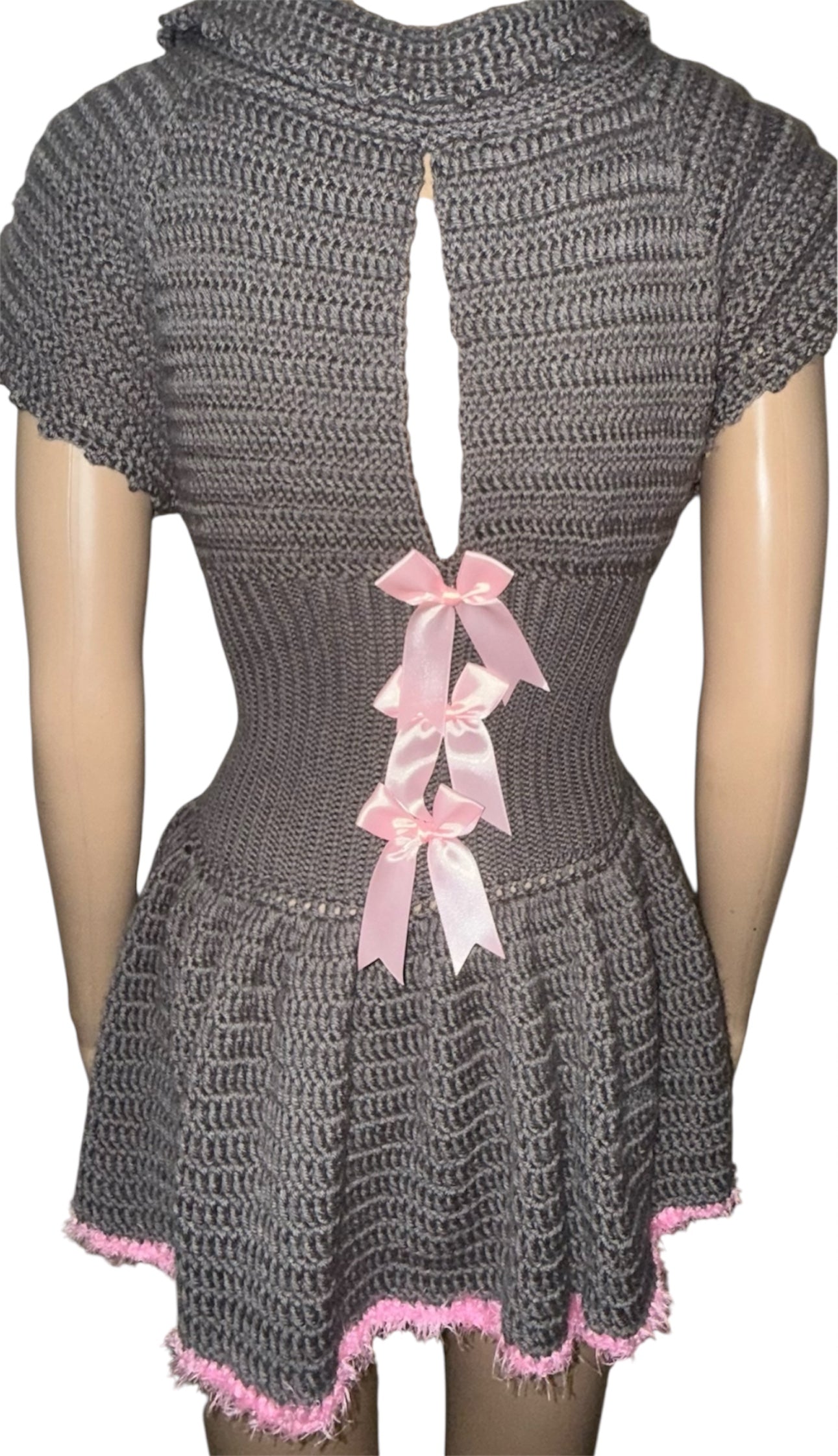 Sweetheart Collared Crochet Dress
